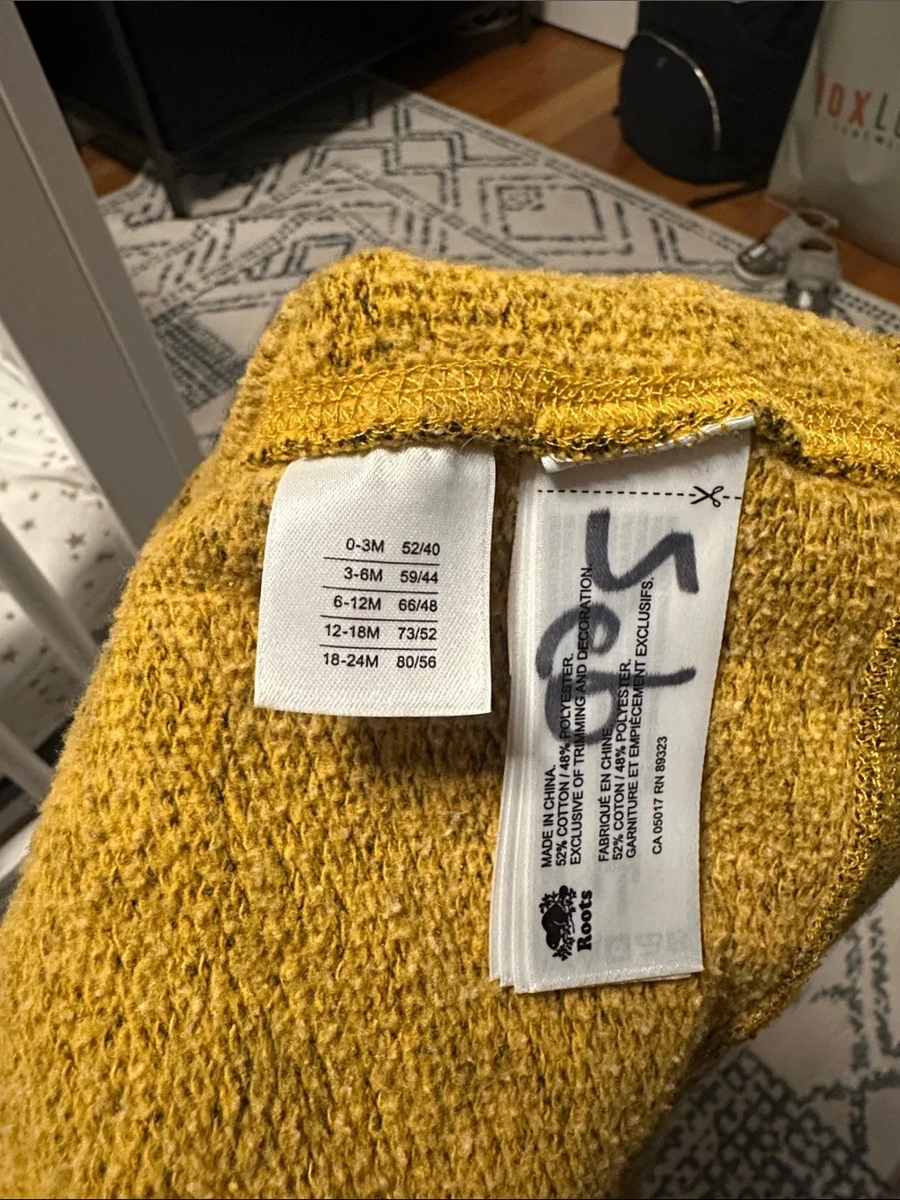 Roots toddler Yellow Mustard Hooded Zip Sweatshirt 18mo